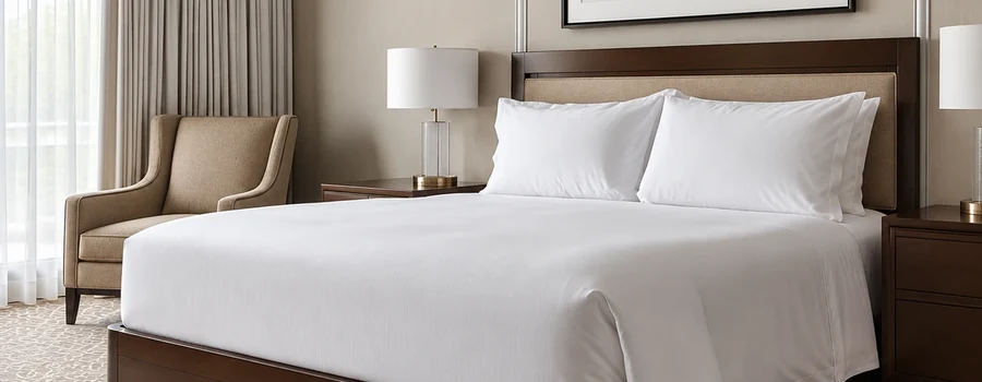 Chambre d’hôtel élégante avec lit fait